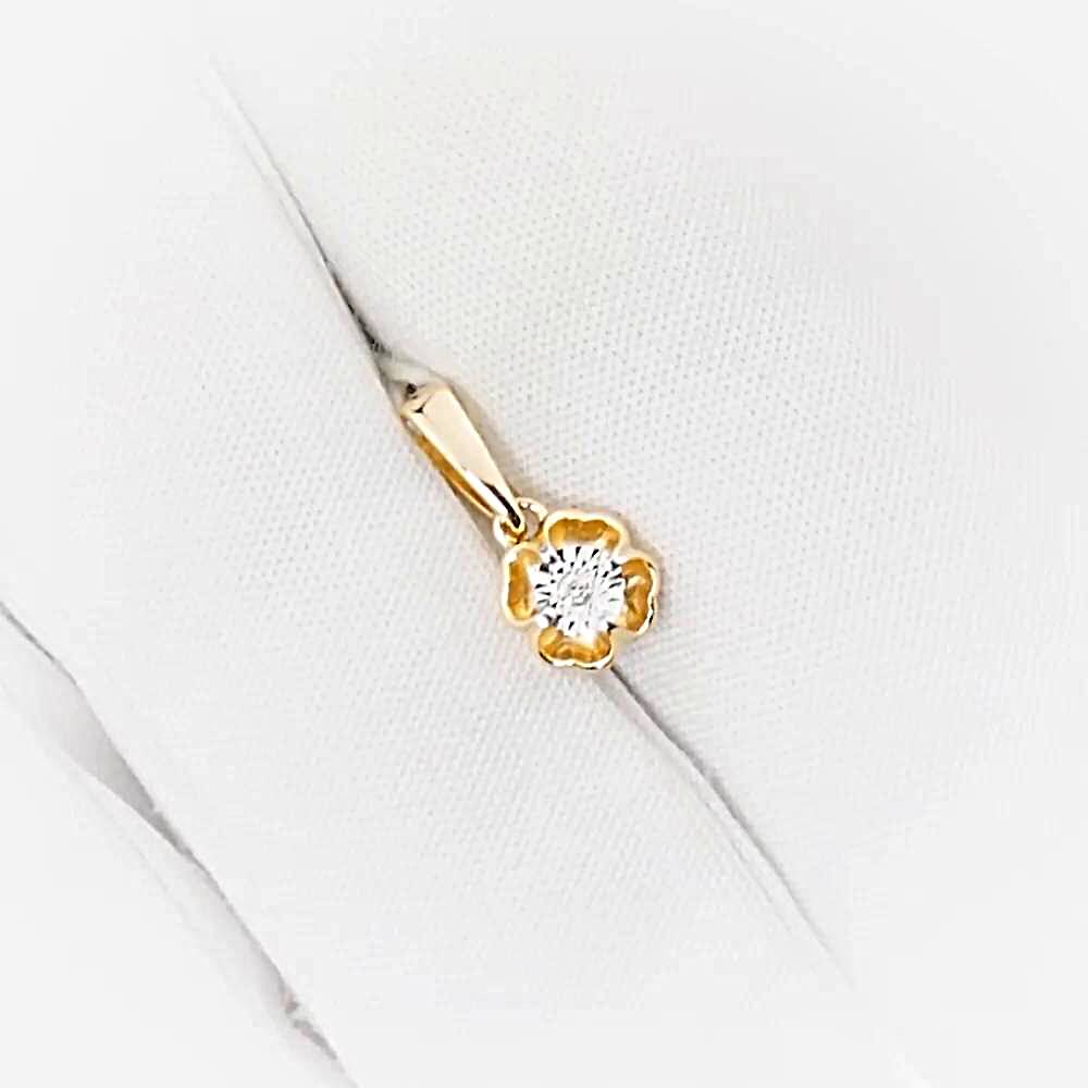 Подвес с бриллиантом из красного золота 585 пробы