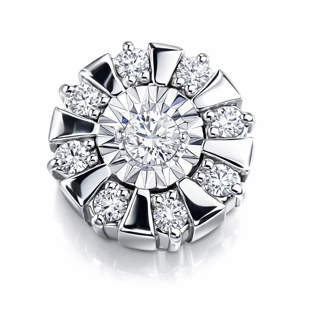 Подвес с бриллиантами из красного золота 585 пробы