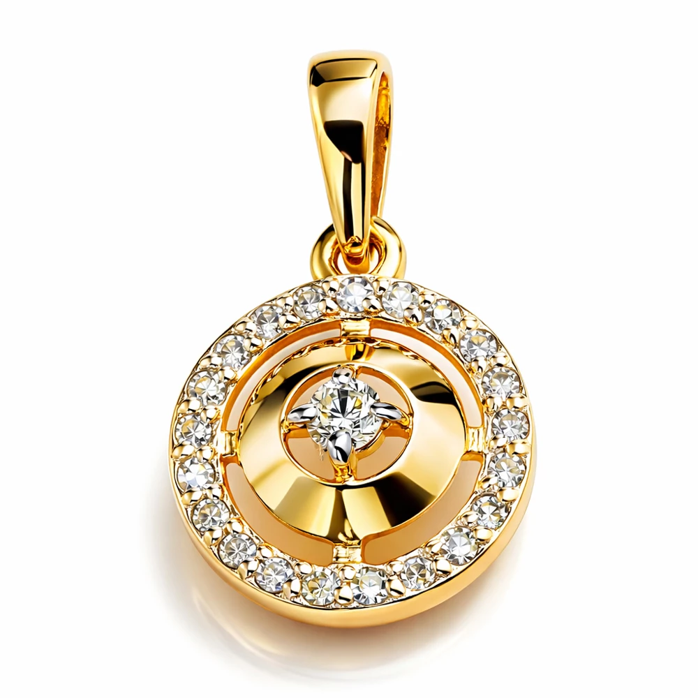 Подвес с бриллиантами из красного золота 585 пробы