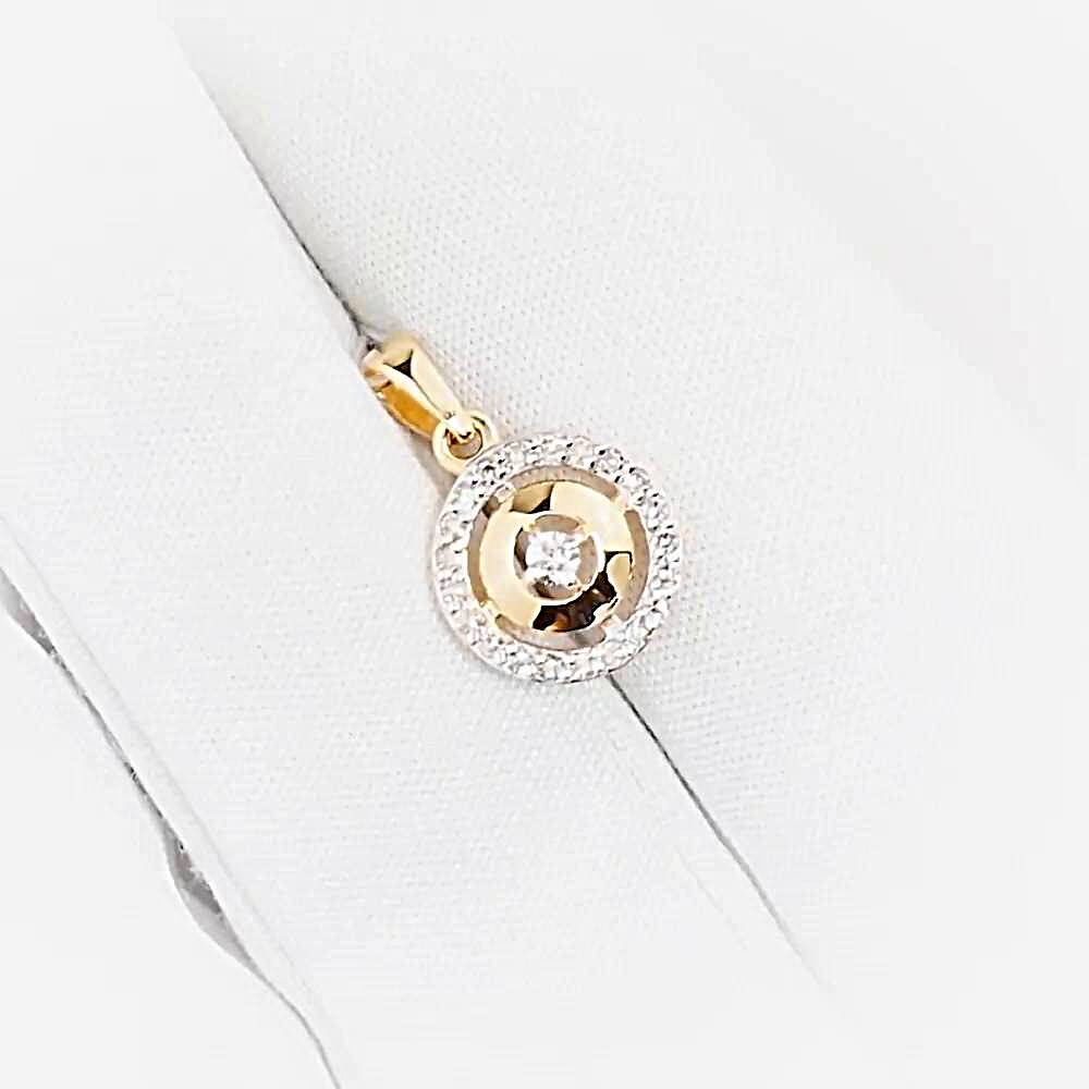 Подвес с бриллиантами из красного золота 585 пробы