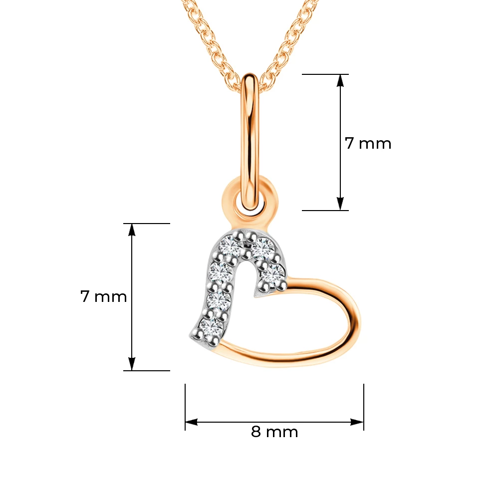 Подвес с бриллиантами из красного золота 585 пробы