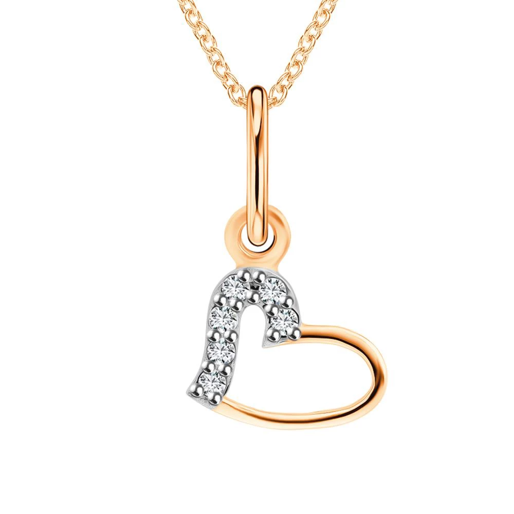 Подвес с бриллиантами из красного золота 585 пробы