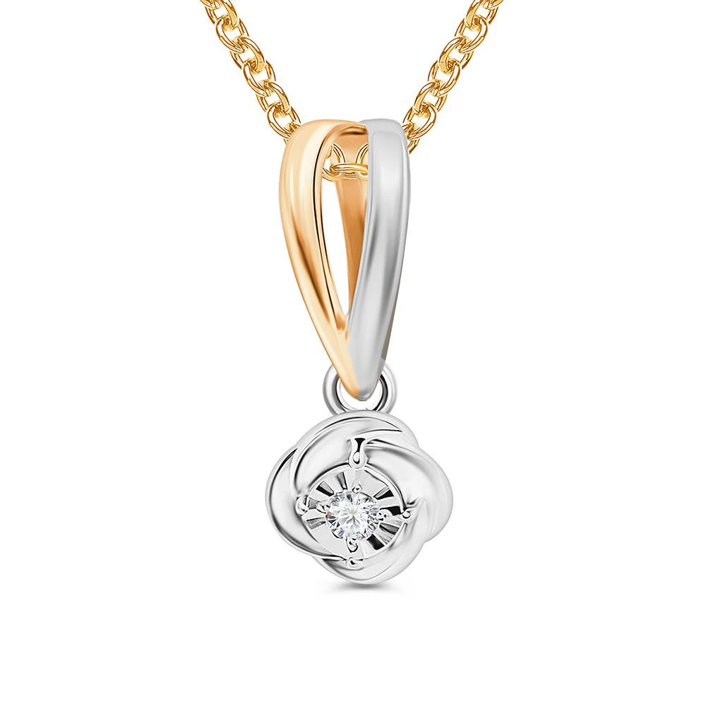 Подвес с бриллиантом из красного золота 585 пробы