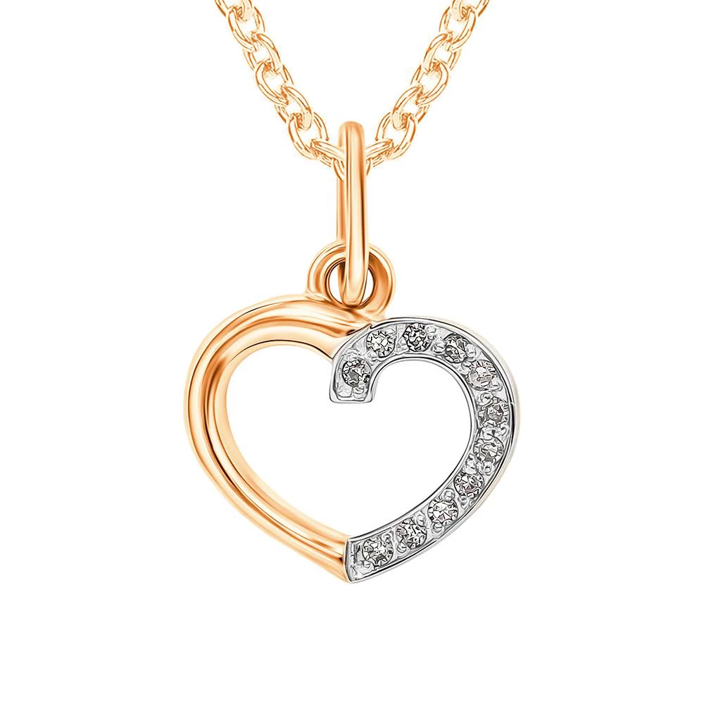 Подвес с бриллиантами из красного золота 585 пробы