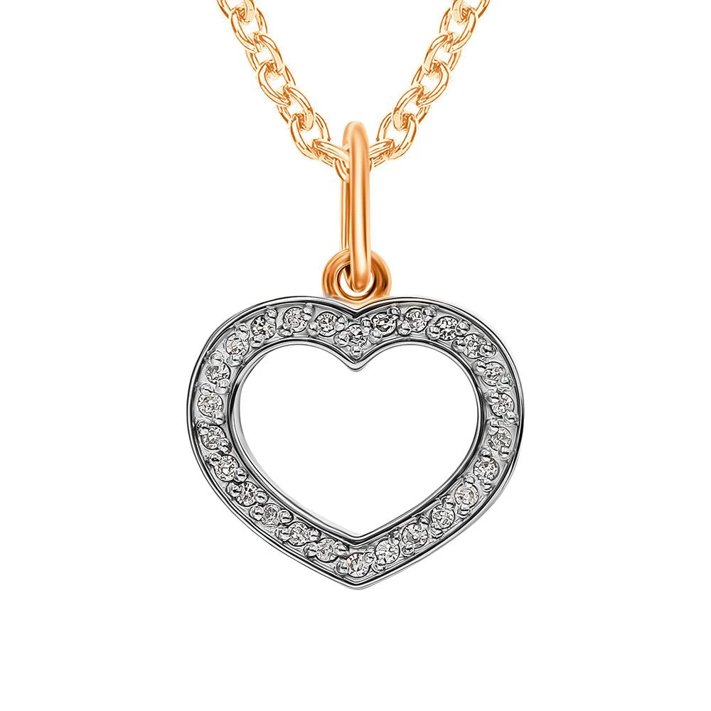 Подвес с бриллиантами из красного золота 585 пробы