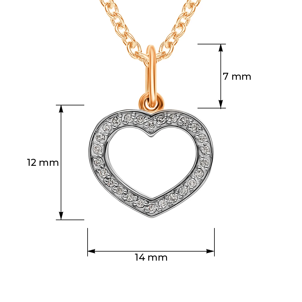 Подвес с бриллиантами из красного золота 585 пробы