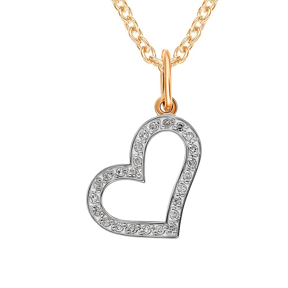 Подвес с бриллиантами из красного золота 585 пробы Подвес с бриллиантами из красного золота 585 пробы