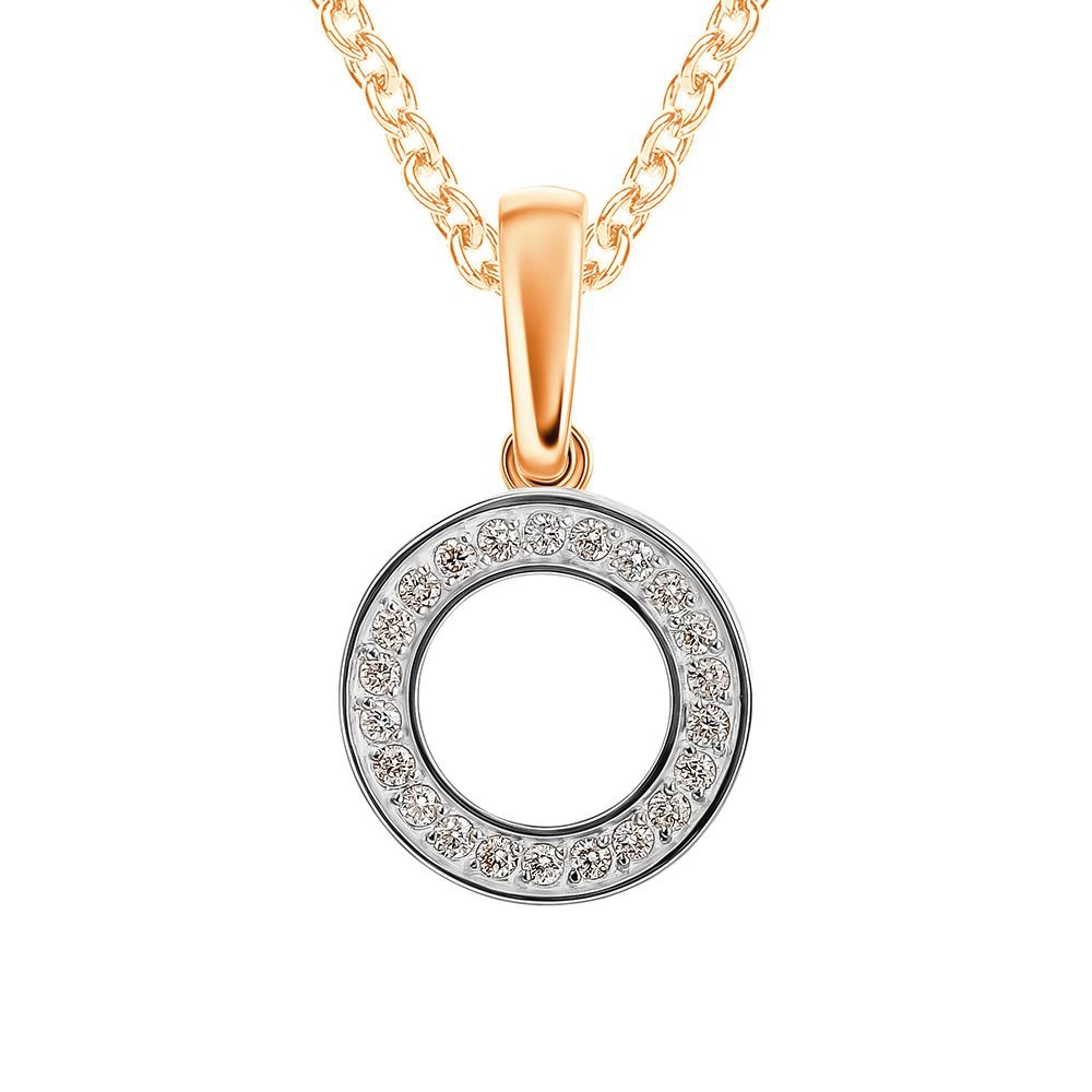 Подвес с бриллиантами из красного золота 585 пробы