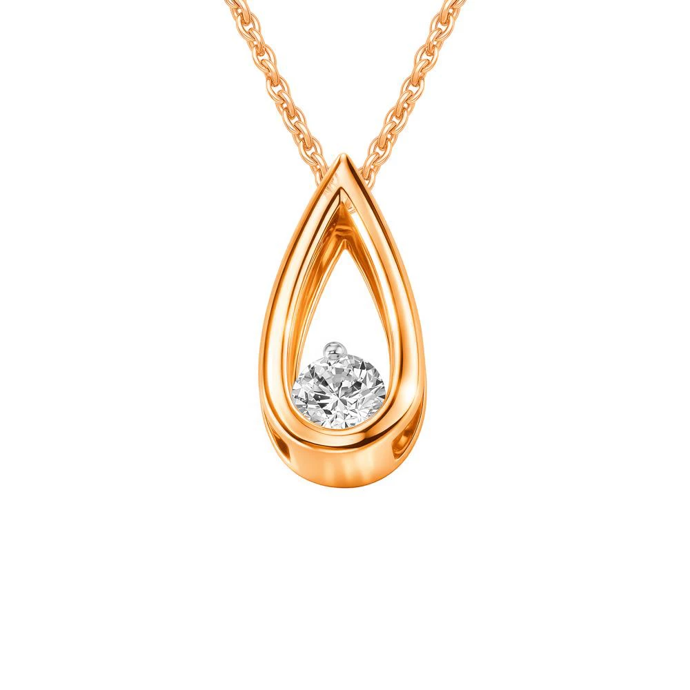 Подвес с бриллиантом из красного золота 585 пробы