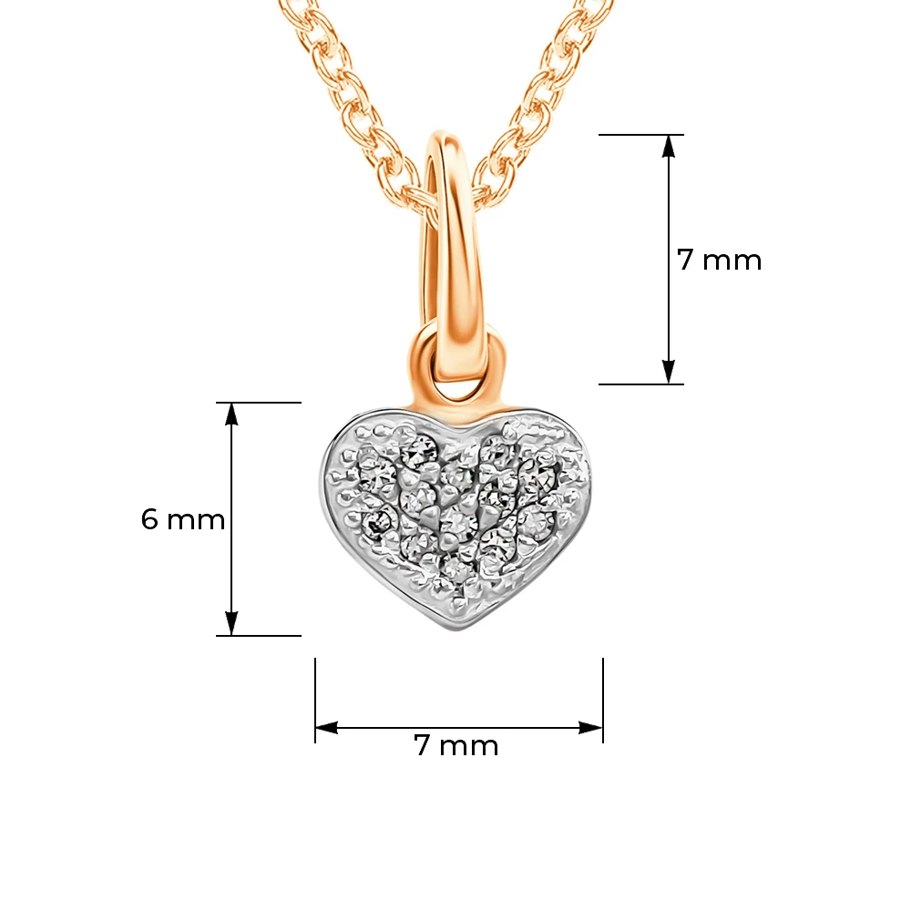 Подвес с бриллиантами из красного золота 585 пробы