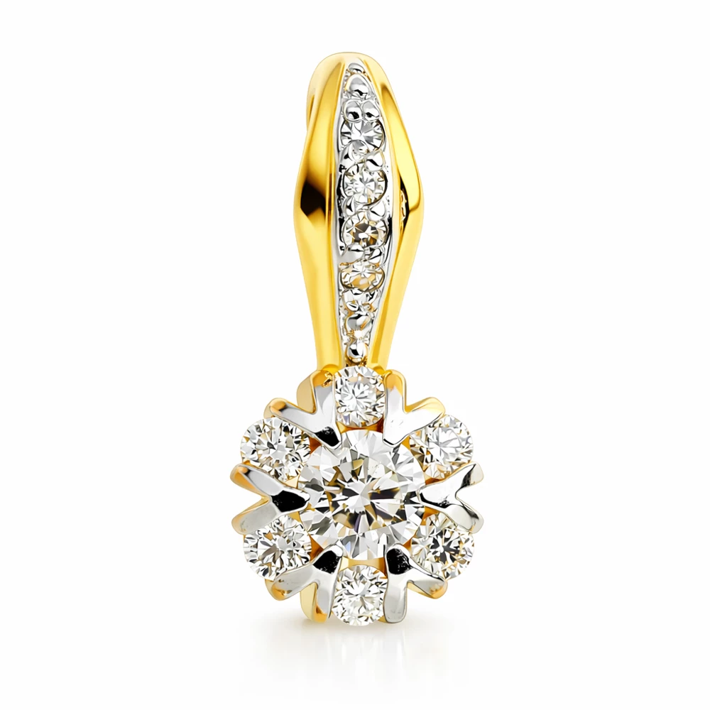 Подвес с бриллиантами из красного золота 585 пробы