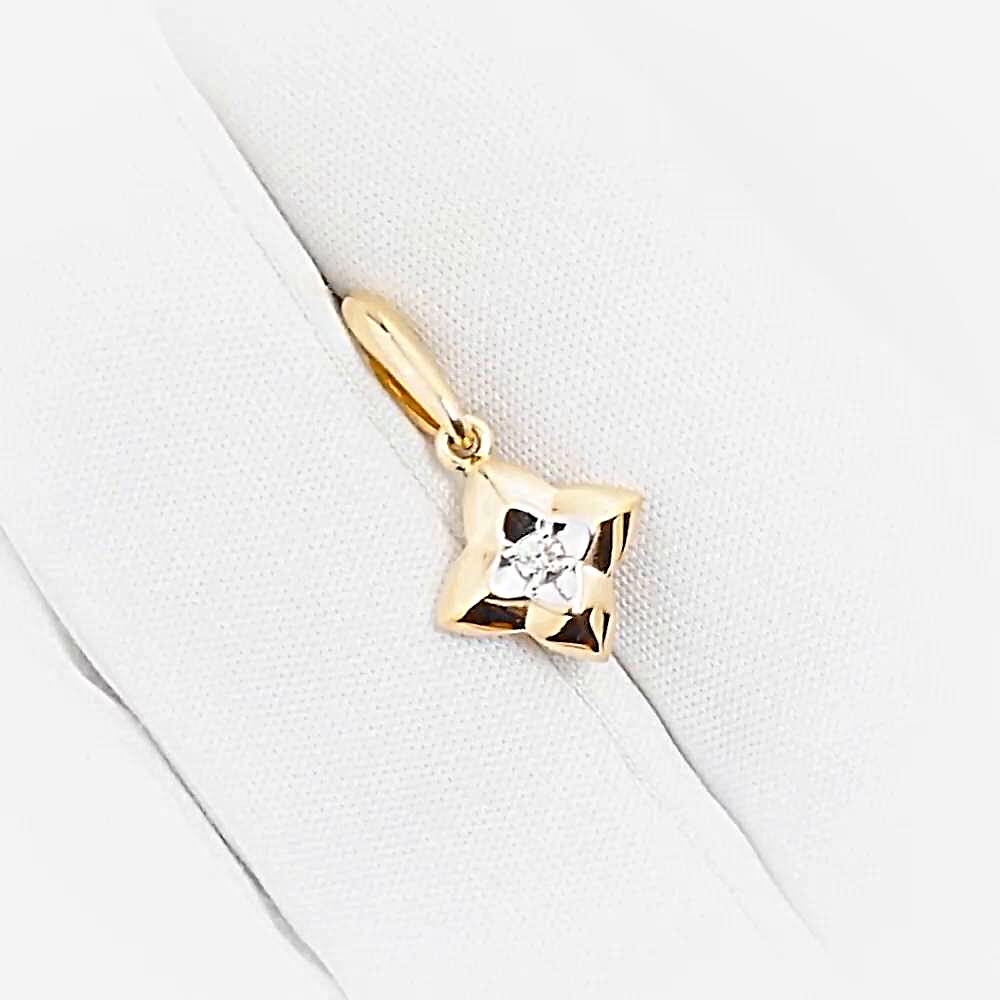 Подвес с бриллиантом из красного золота 585 пробы Подвес с бриллиантом из красного золота 585 пробы