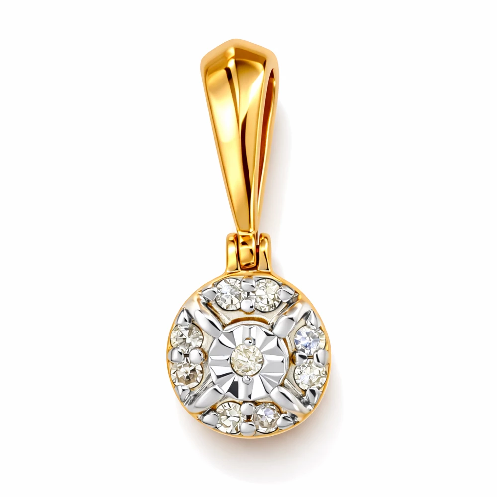 Подвес с бриллиантами из красного золота 585 пробы