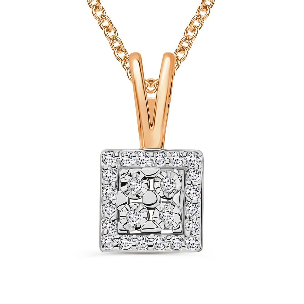 Подвес с бриллиантами из красного золота 585 пробы