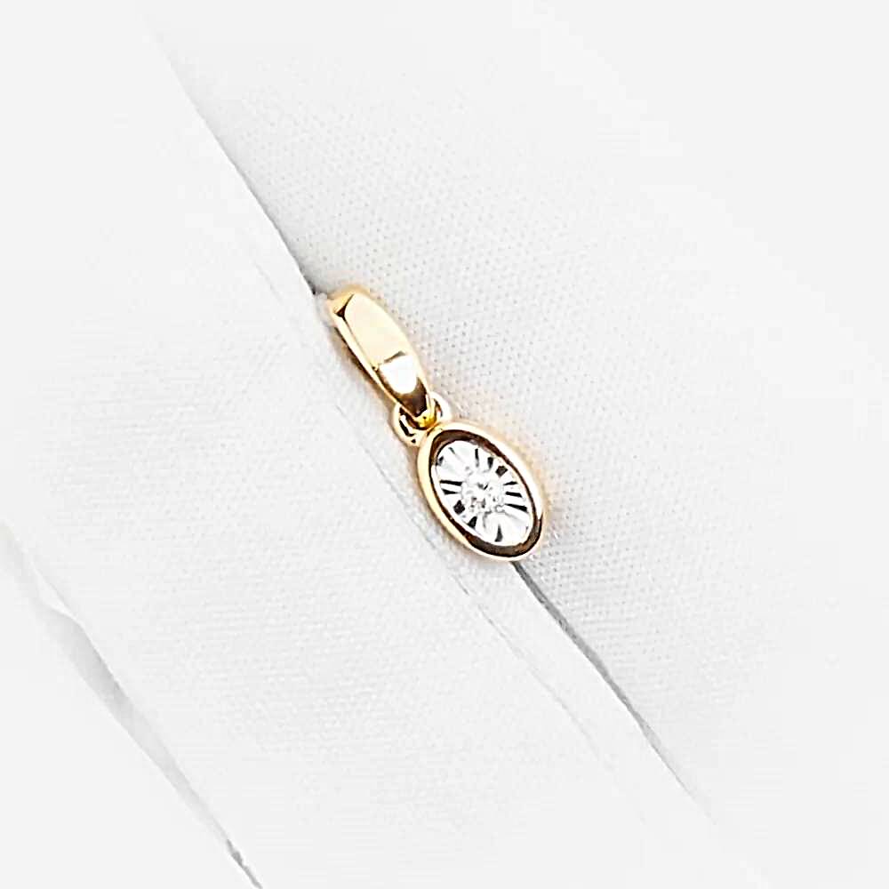 Подвес с бриллиантом из красного золота 585 пробы