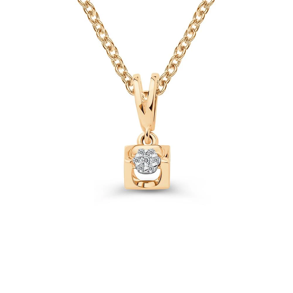 Подвес с бриллиантами из красного золота 585 пробы