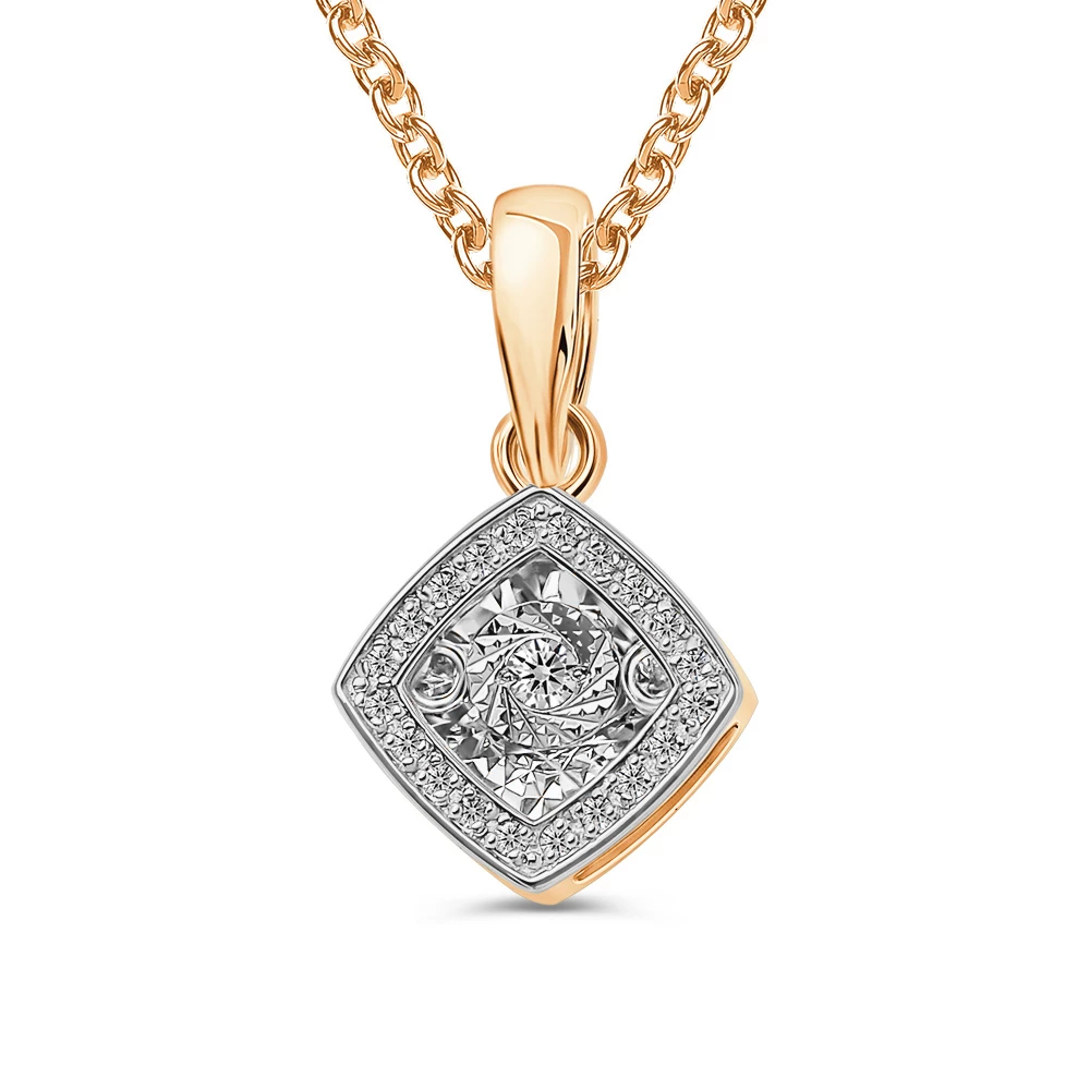 Подвес с бриллиантами из красного золота 585 пробы