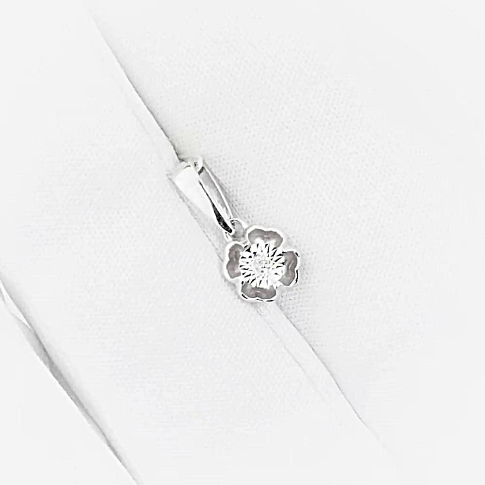 Подвес с бриллиантом из белого золота 585 пробы