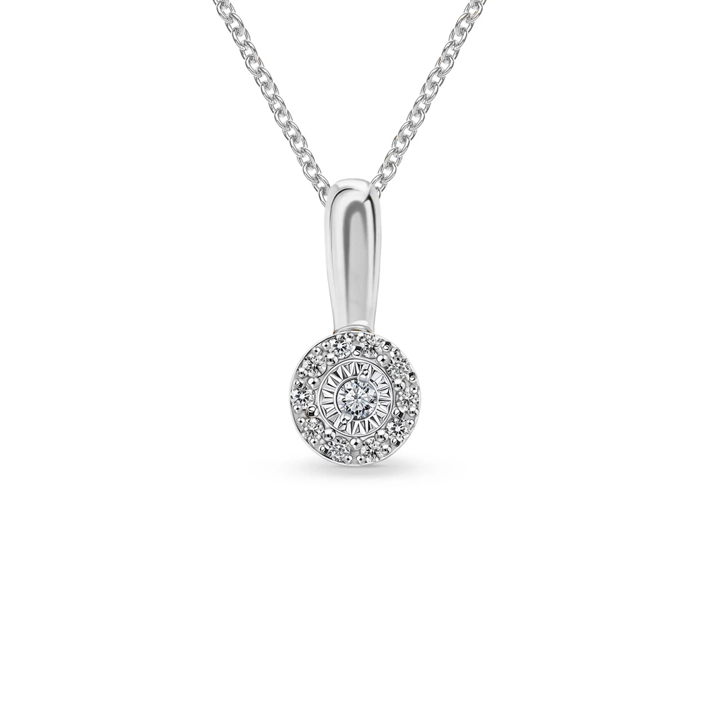 Подвес с бриллиантами из белого золота 585 пробы