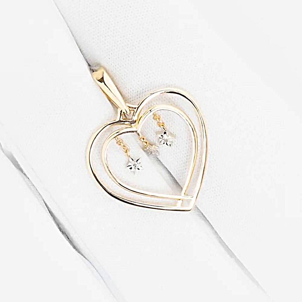 Подвес с бриллиантами из красного золота 585 пробы