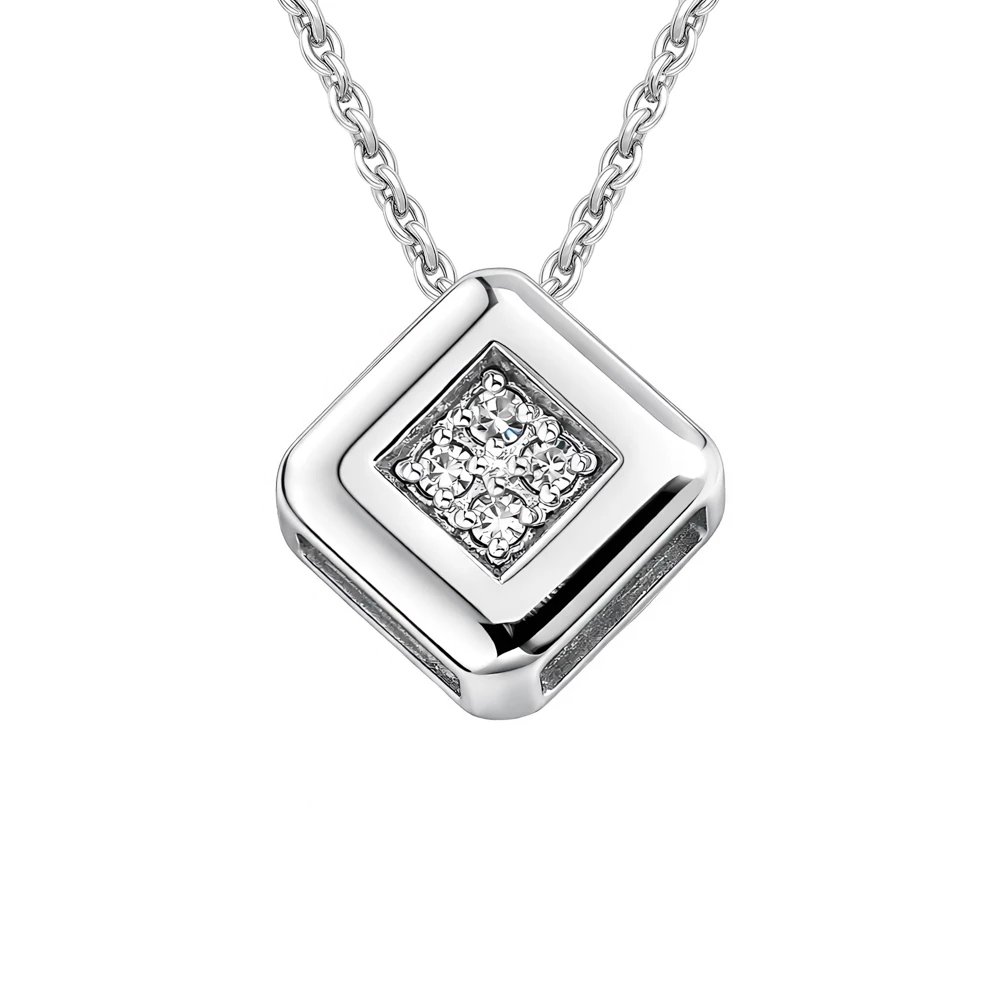 Подвес с бриллиантами из белого золота 585 пробы