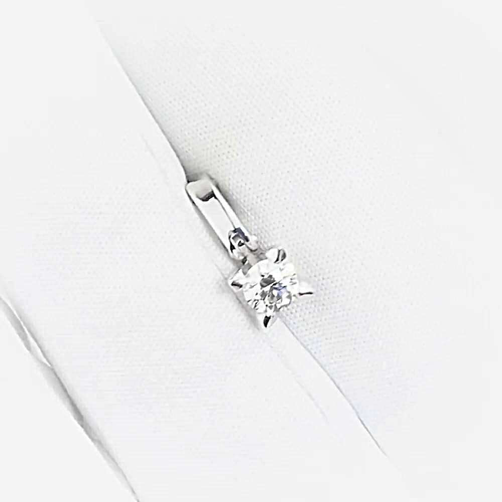 Подвес с бриллиантом из белого золота 585 пробы