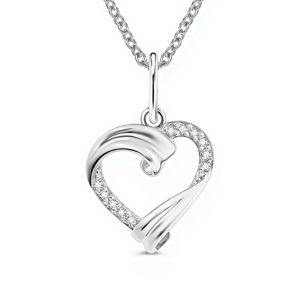 Подвес с бриллиантами из белого золота 585 пробы