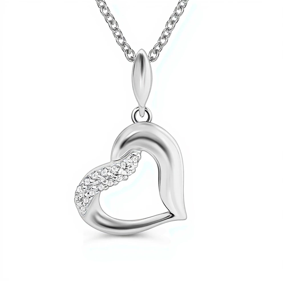 Подвес с бриллиантами из белого золота 585 пробы