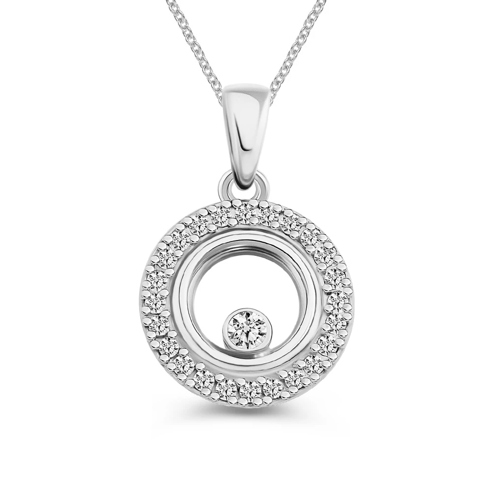 Подвес с бриллиантами из белого золота 585 пробы