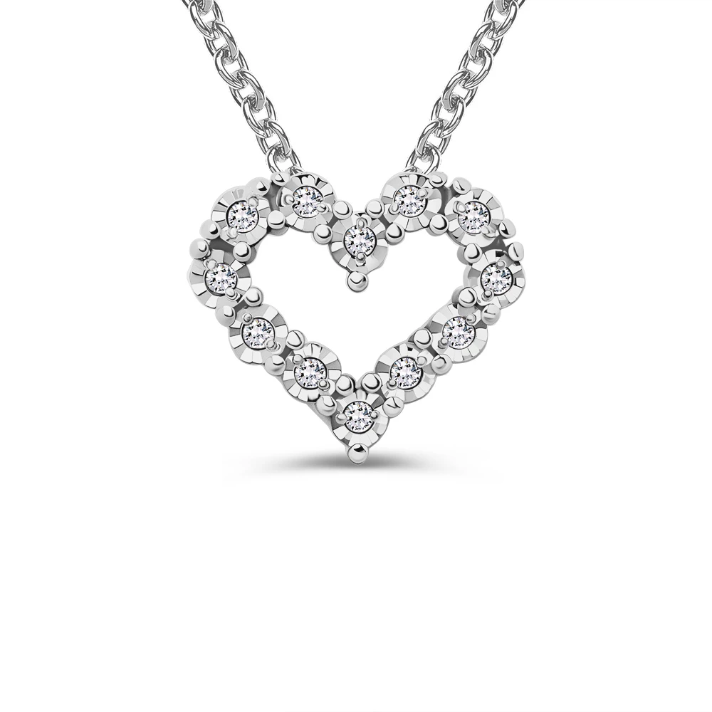 Подвес с бриллиантами из белого золота 585 пробы