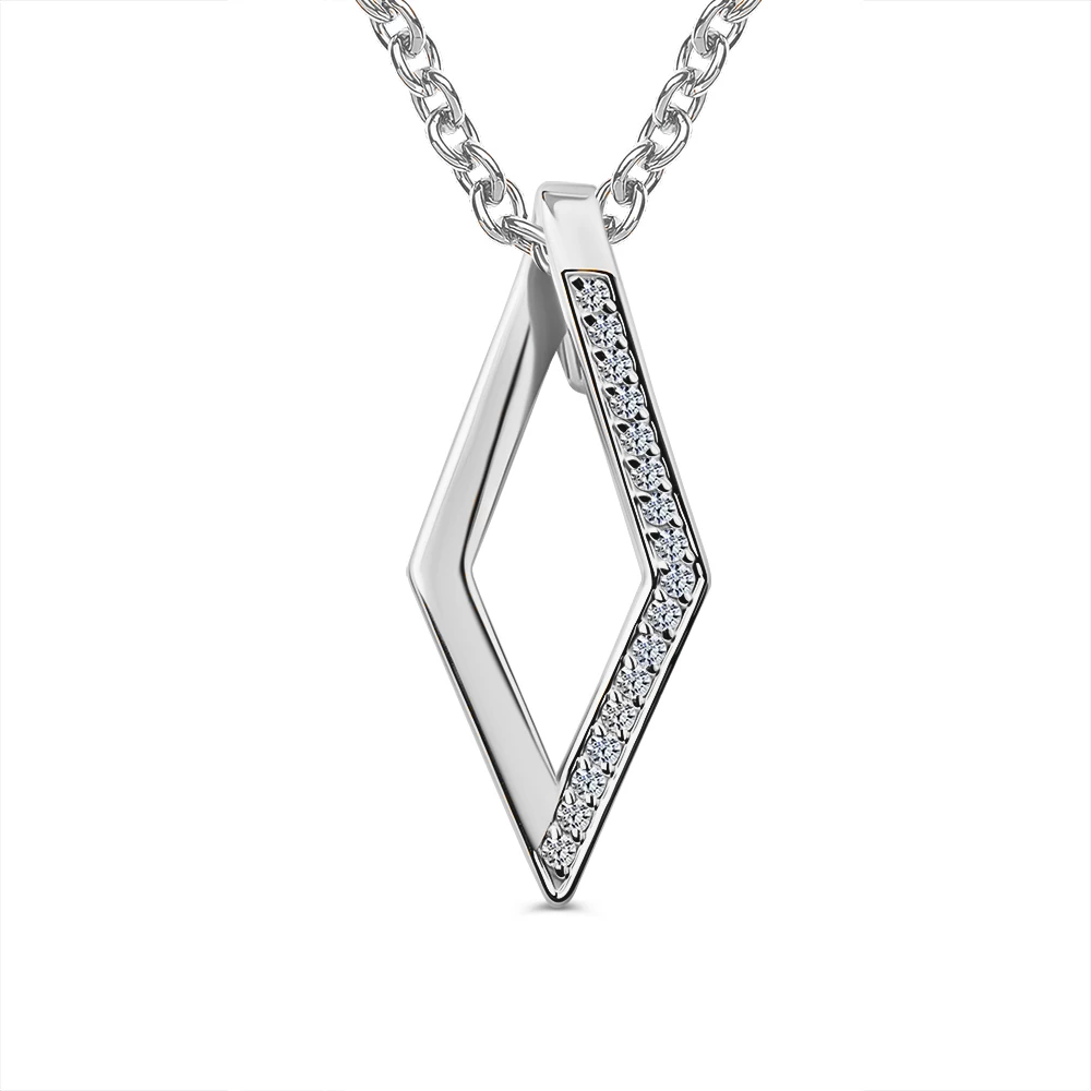 Подвес с бриллиантами из белого золота 585 пробы