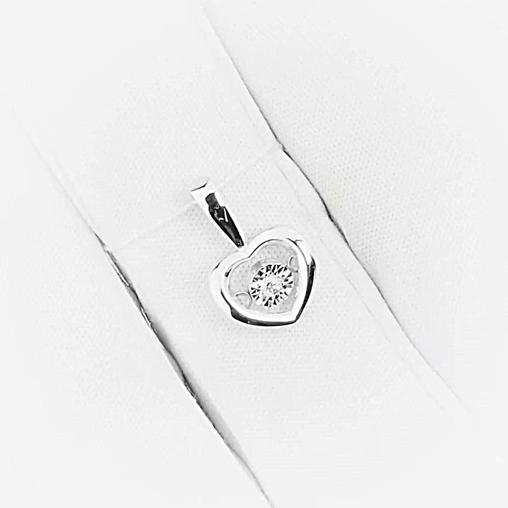 Подвес с бриллиантом из белого золота 585 пробы