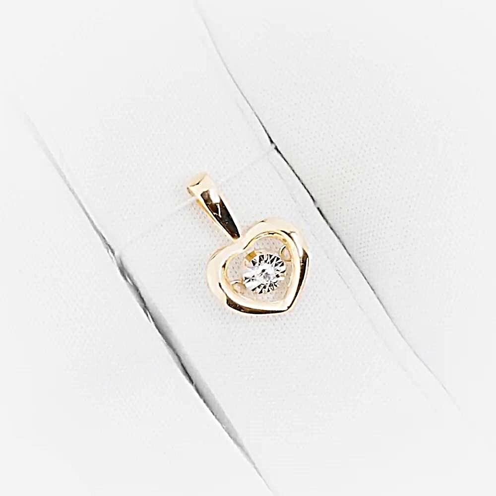 Подвес с бриллиантом из красного золота 585 пробы