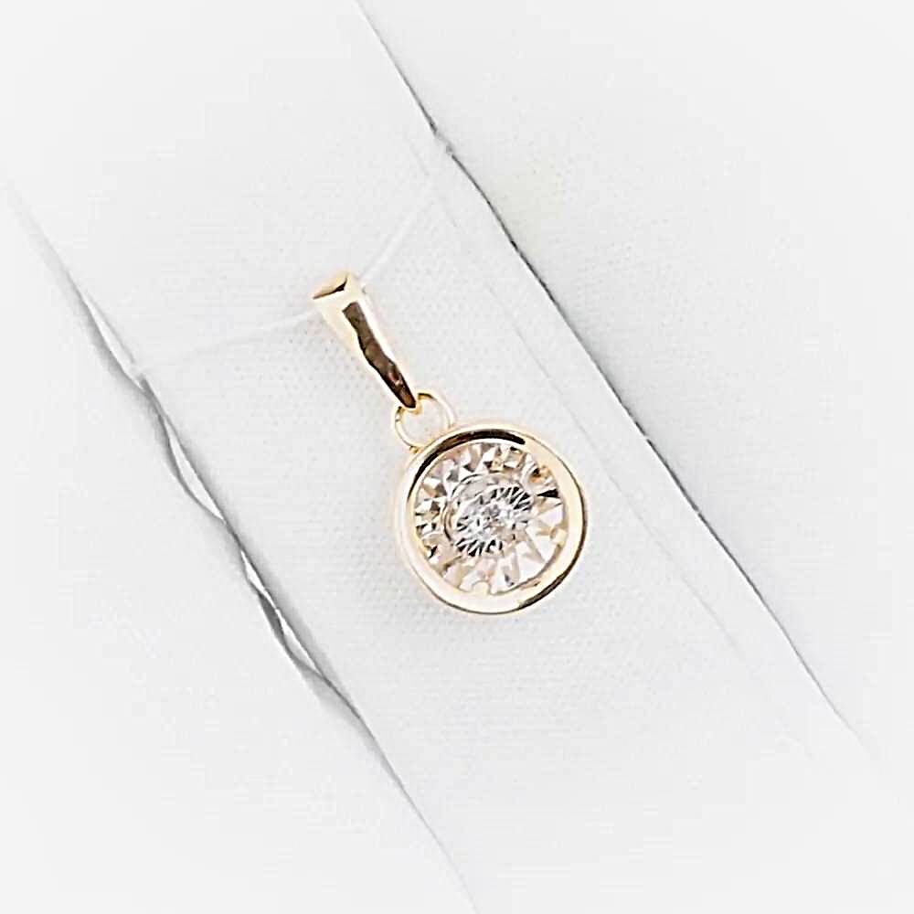 Подвес с танцующим бриллиантом из красного золота 585 пробы