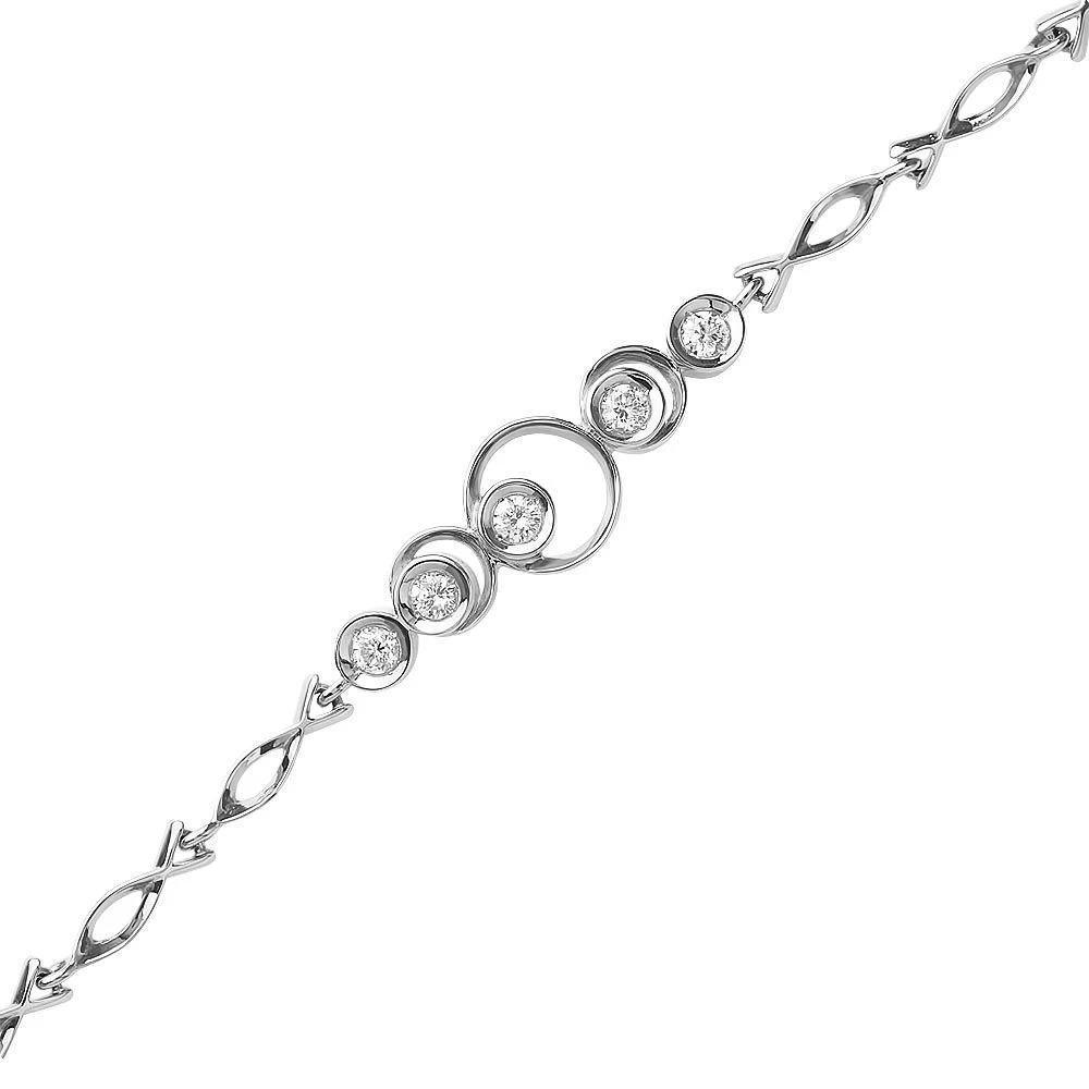 Браслет с бриллиантами из белого золота 585 пробы 1