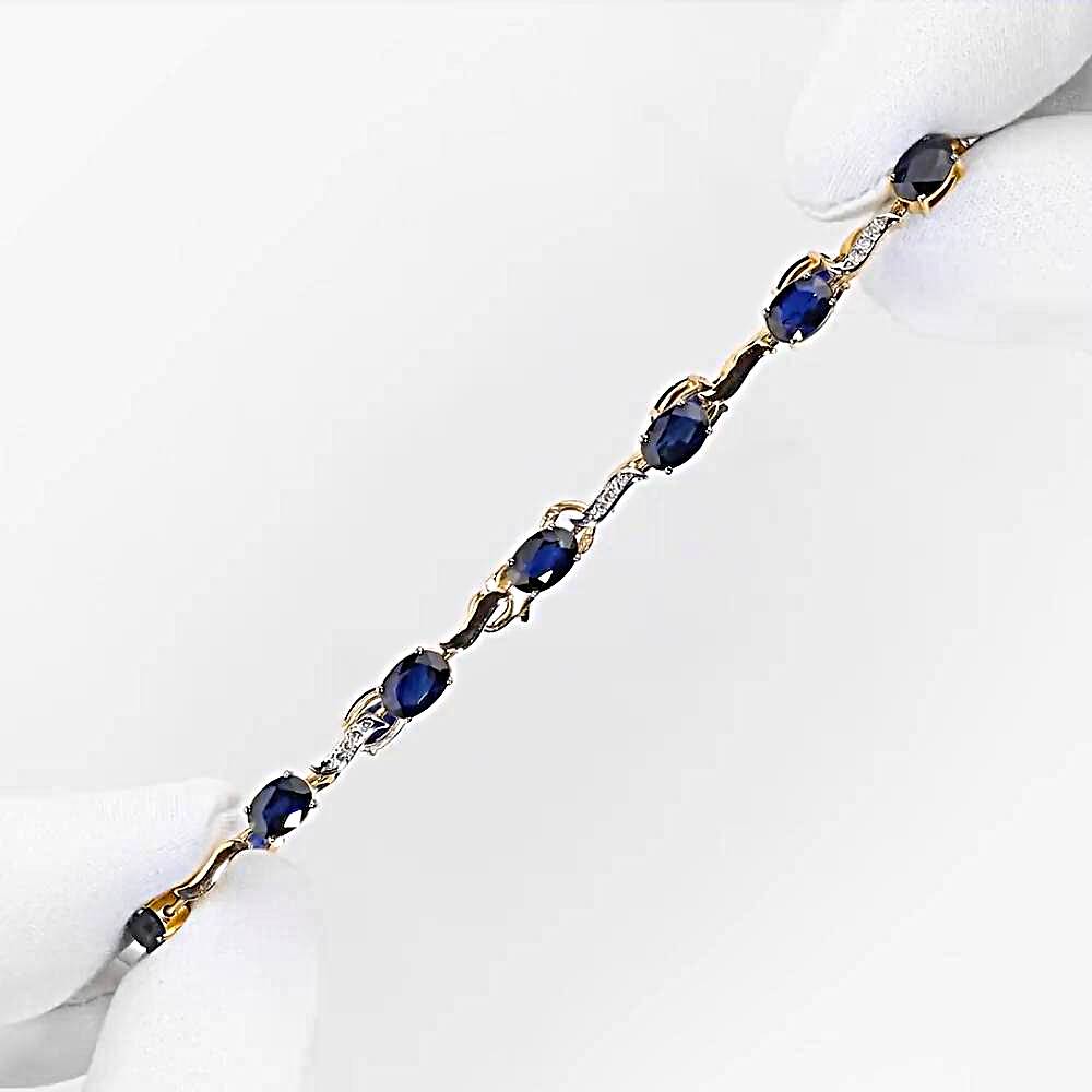 Браслет с сапфирами и бриллиантами из красного золота 585 пробы 1