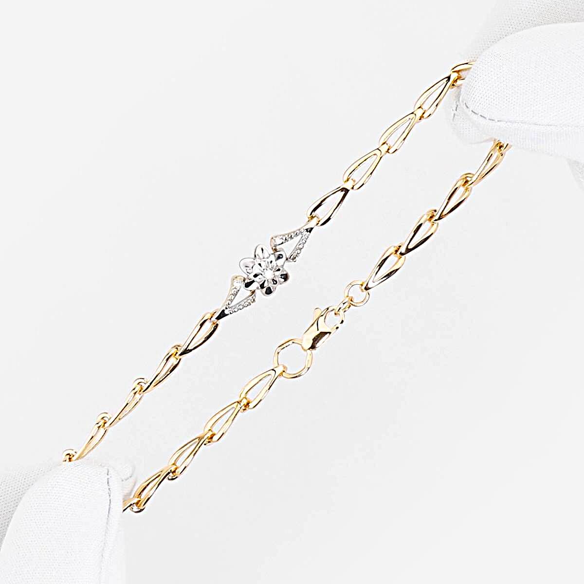 Браслет с бриллиантами из красного золота 585 пробы 1