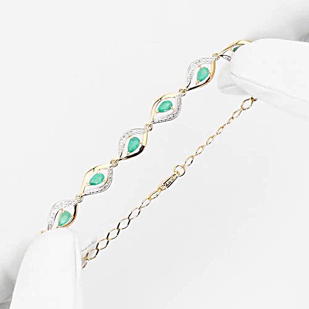 Браслет с изумрудами и бриллиантами из красного золота 585 пробы 1