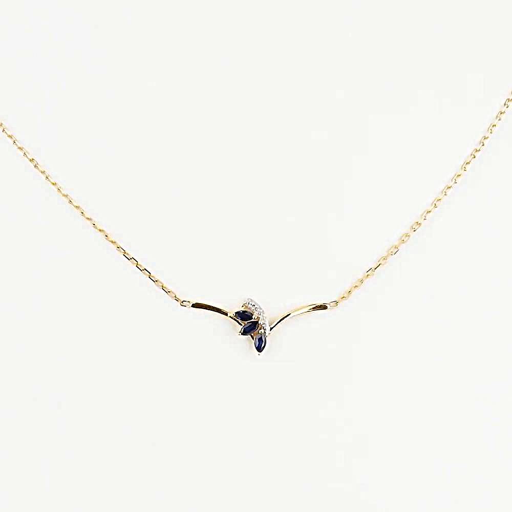 Колье с сапфирами и бриллиантами из красного золота 585 пробы 1