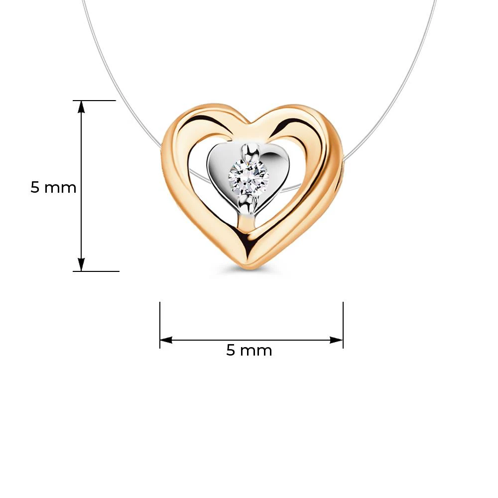 Колье с бриллиантом из красного золота 585 пробы Колье с бриллиантом из красного золота 585 пробы