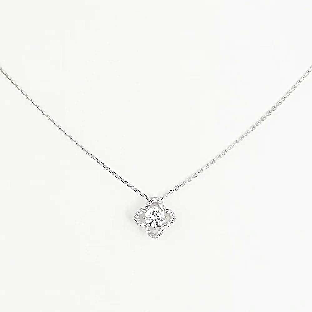 Колье с выращенными бриллиантами из белого золота 585 пробы