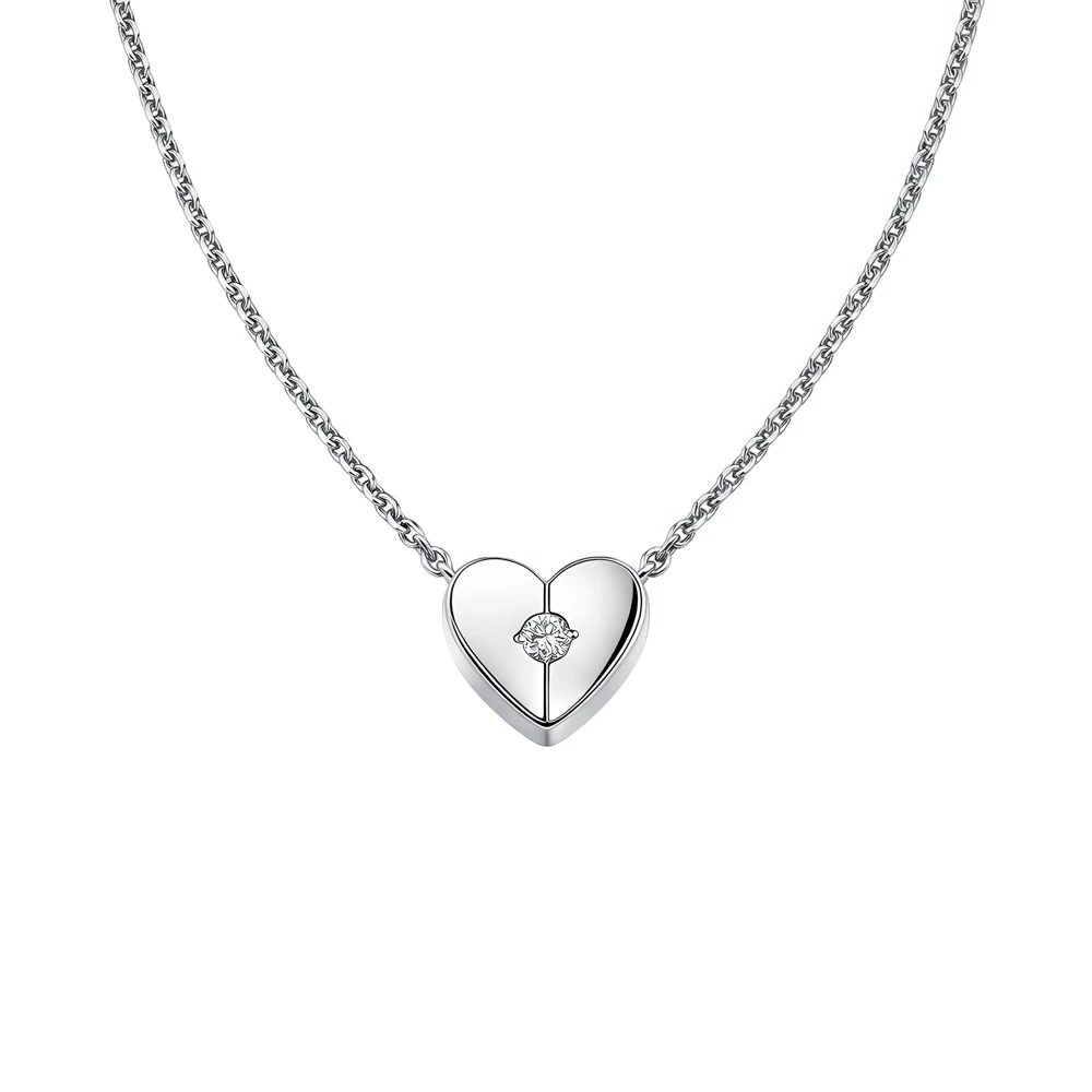 Колье с бриллиантом из белого золота 585 пробы