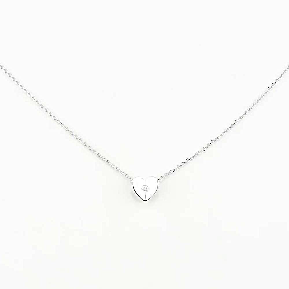 Колье с бриллиантом из белого золота 585 пробы