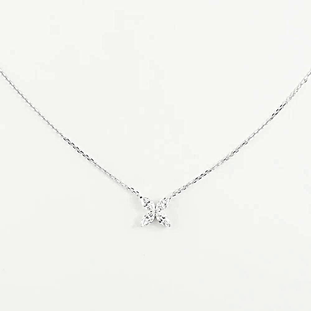 Колье с выращенными бриллиантами из белого золота 585 пробы