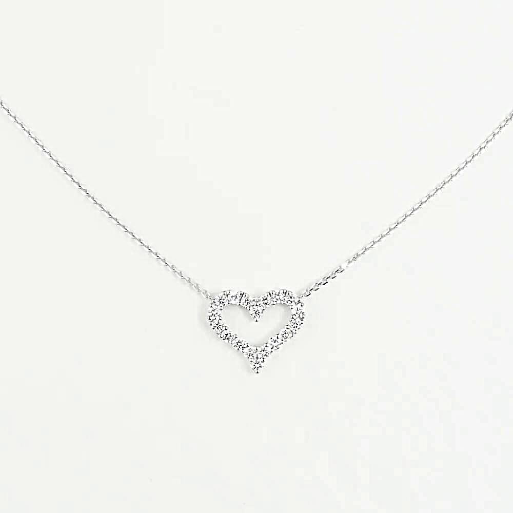 Колье с выращенными бриллиантами из белого золота 585 пробы