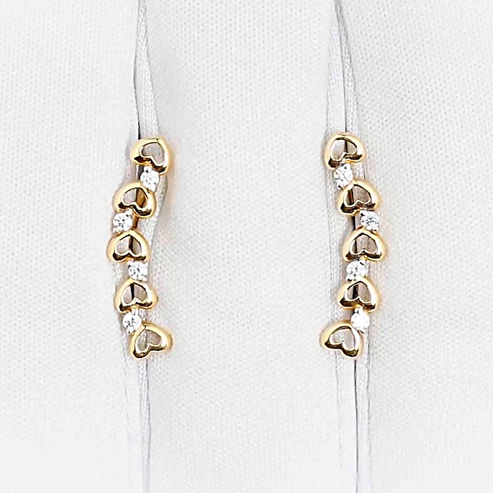 Серьги с фианитами из красного золота 585 пробы 1