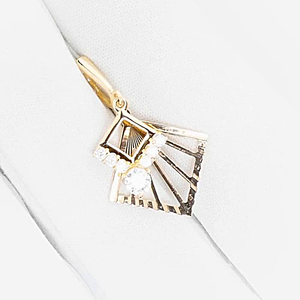 Подвес с фианитами из красного золота 585 пробы 1