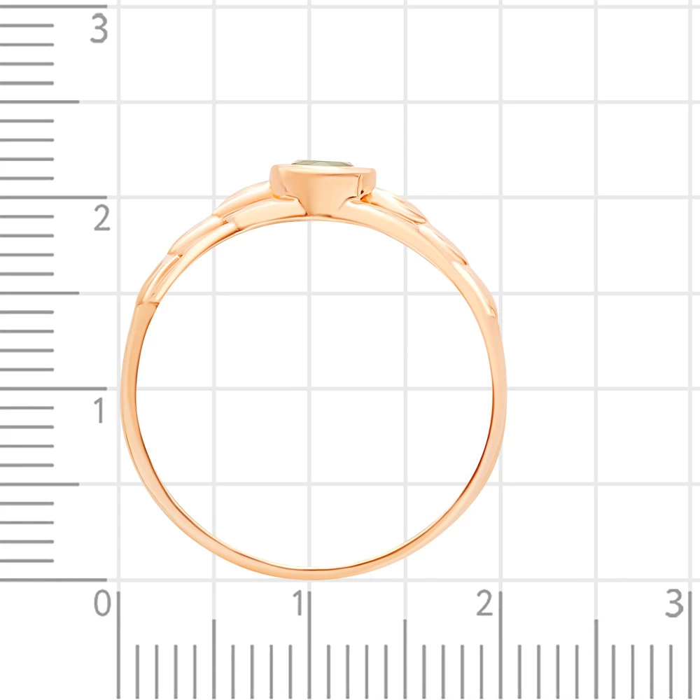 Кольцо с гидротермальным изумрудом из красного золота 585 пробы 3