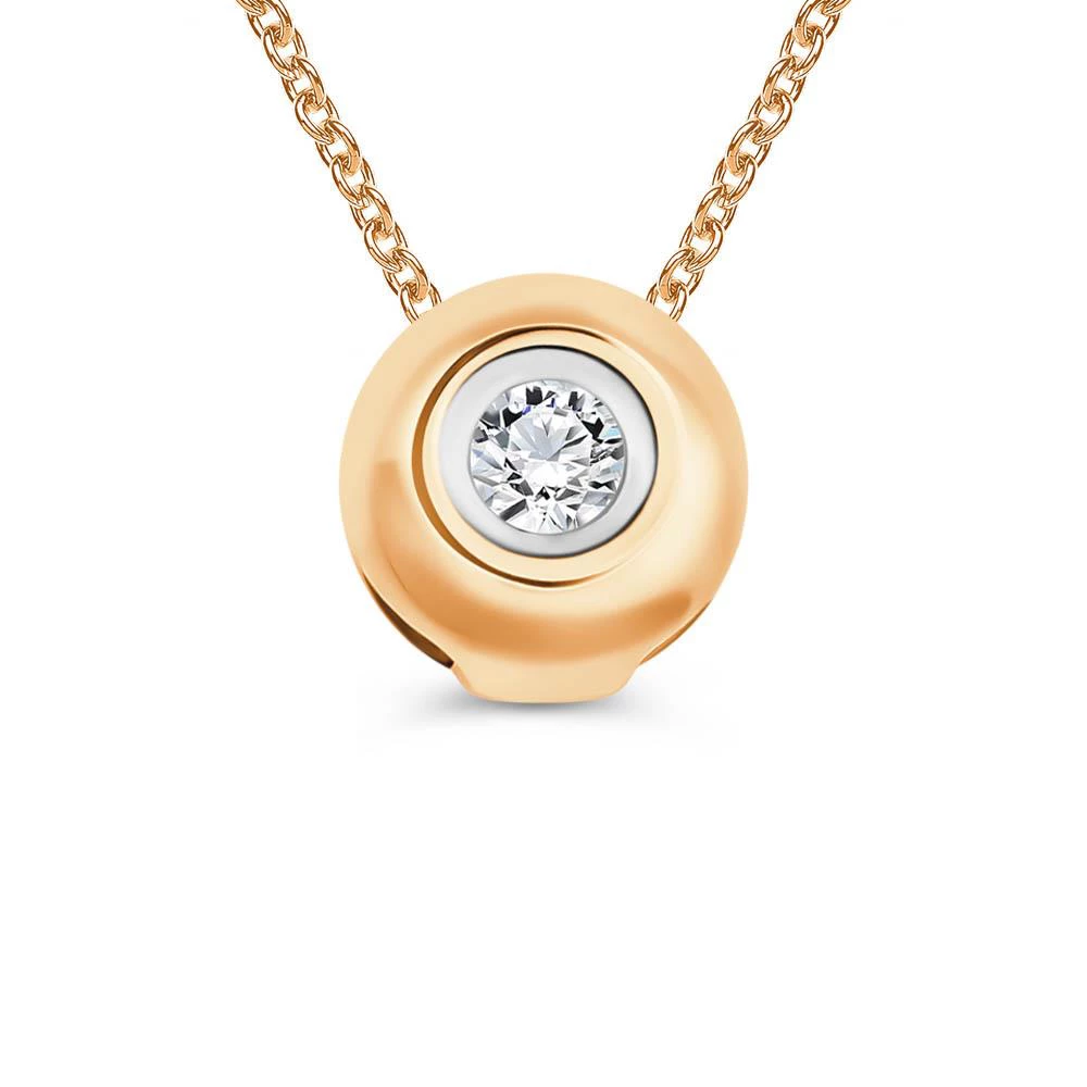 Подвес с бриллиантом из красного золота 585 пробы