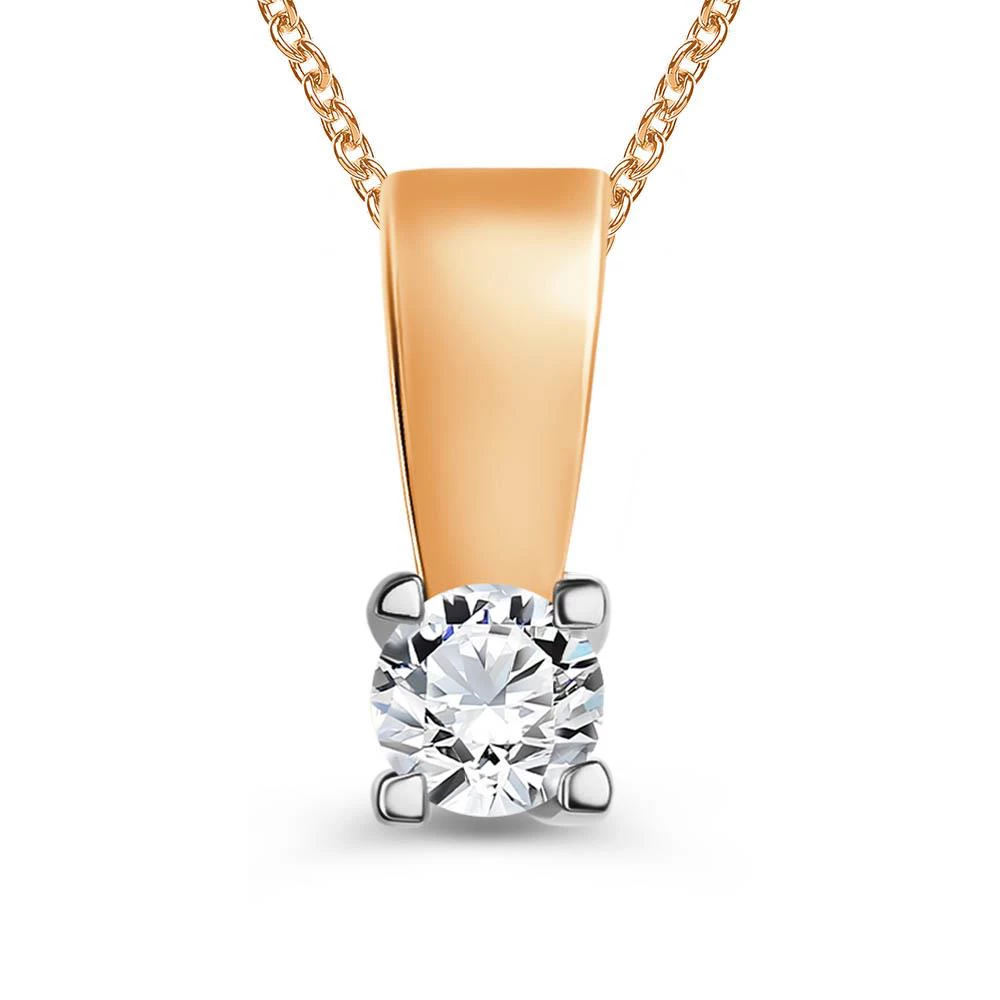 Подвес с бриллиантом из красного золота 585 пробы